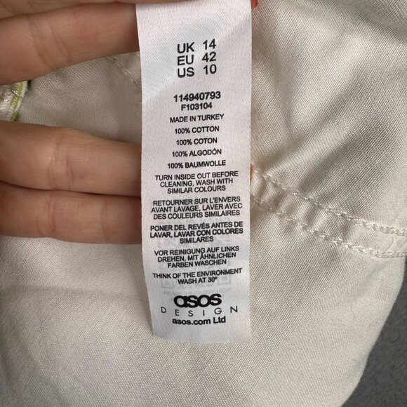 ASOS Short Womens Size 10 Green Daisy Print Slouchy Mom High Rise 5" Inseam - Picture 7 of 9
